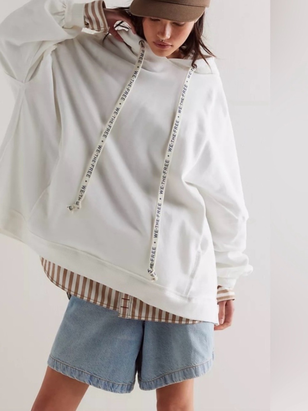 We The Free We Hoodie White Size XS Oversized.